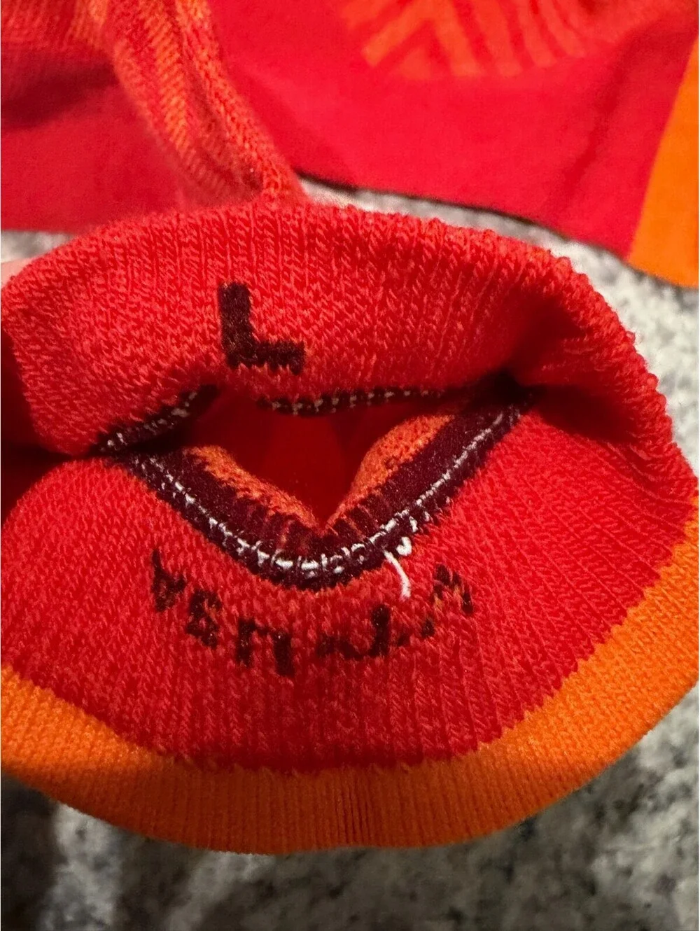 Darn Tough Large Running Socks No Show Tab Red Orange Merino Wool NWOT